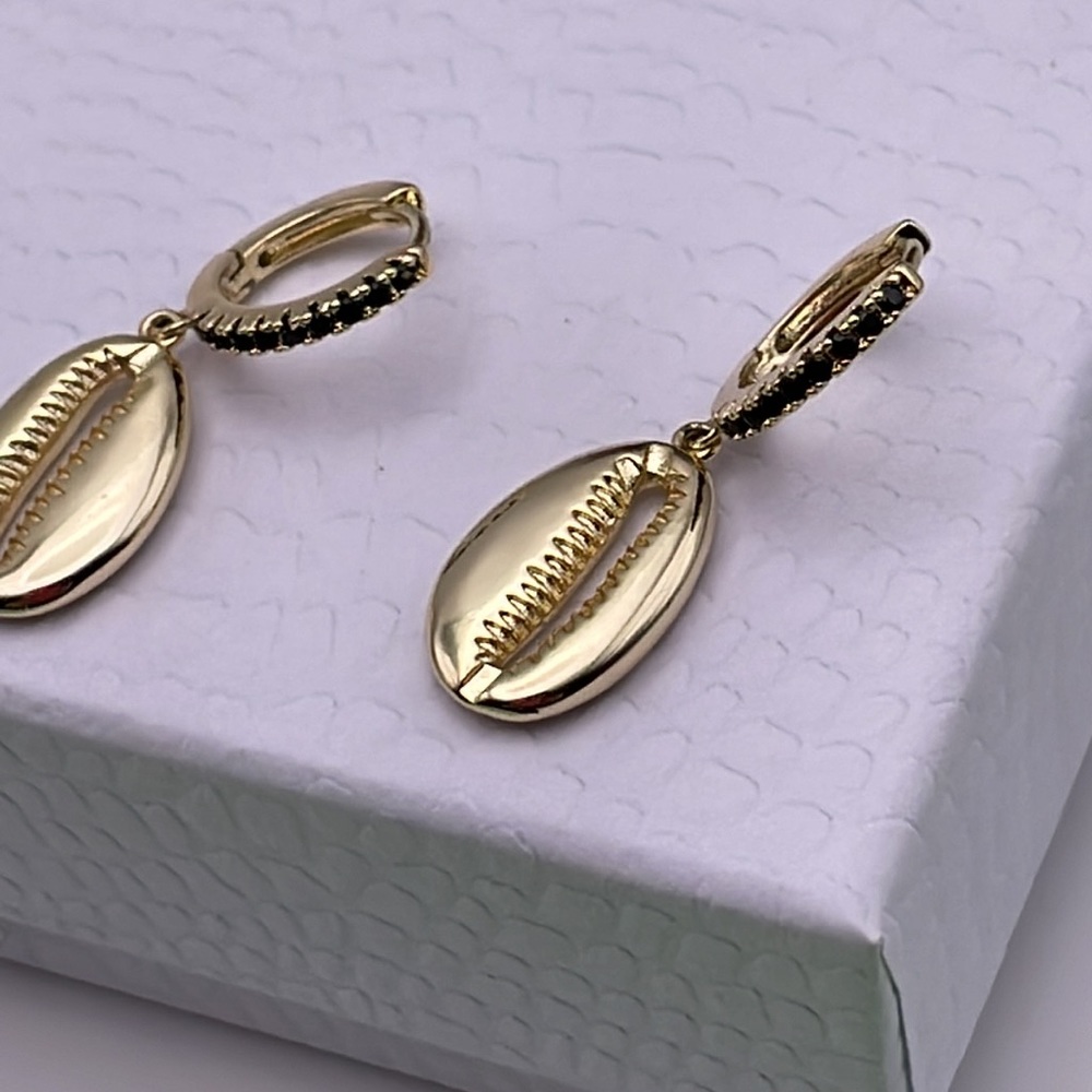 Earrings Gold Plated 18K Huggies Modern Fashion Woman’s Girl’s - Picture 11 of 12